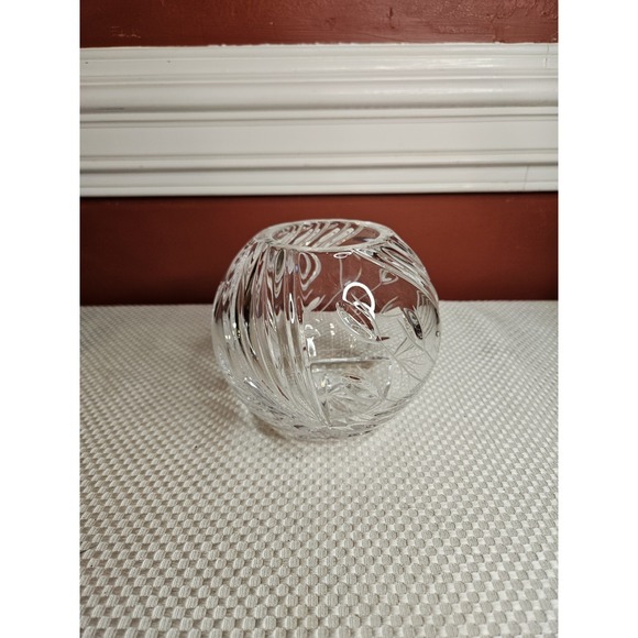 Nachtmann Other - Vintage Nachtmann Munich Crystal Rose Bowl Vase West Germany Cut Glass Ball